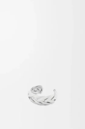 Ampio bracciale intrecciato in argento sterling