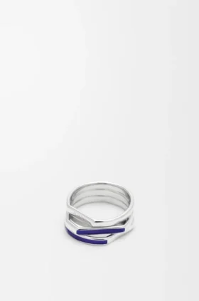 Anello a più giri in argento sterling e smalto