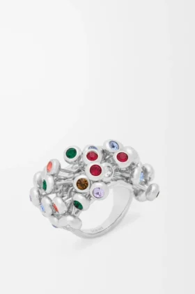 Anello a spillo in argento sterling e cristalli