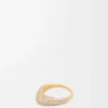 Anello a staffa in argento sterling e cristalli