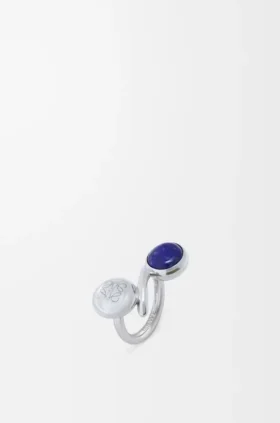 Anello Anagram Pebble in argento sterling e lapislazzuli