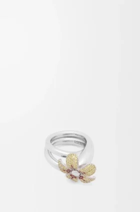 Anello Flor in argento sterling e cristalli