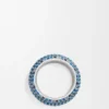 Anello grande con pavé in argento sterling e cristalli