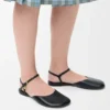 Ballerine con tracolla alla caviglia in pelle di agnello