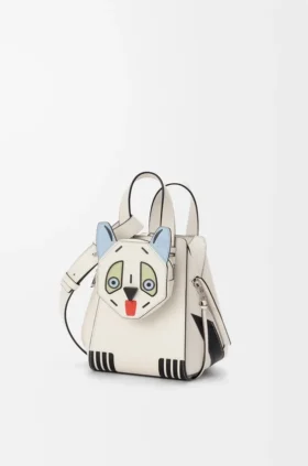 Borsa a hammock compatta “Futurist Cat” in pelle di vitello classica