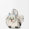 Borsa a hammock compatta “Futurist Cat” in pelle di vitello classica