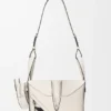 Borsa a hammock compatta “Futurist Cat” in pelle di vitello classica