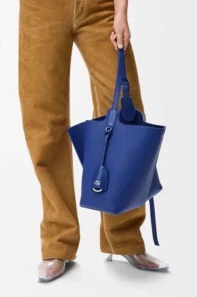 Borsa a secchiello Bilbao media in pelle di vitello liscia