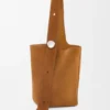 Borsa a secchiello grande “Pebble” in pelle di vitello scamosciata