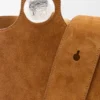 Borsa a secchiello grande “Pebble” in pelle di vitello scamosciata