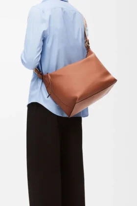 Borsa a tracolla Cubi in morbida pelle di vitello liscia e jacquard