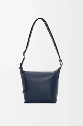 Borsa a tracolla Cubi piccola in morbida pelle di vitello liscia e jacquard
