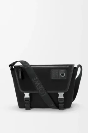 Borsa a tracolla Flex media in tela e pelle scamosciata
