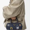 Borsa corta Cats Amazona 23 in denim ricamato