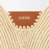 Borsa Loewe Swing media in rafia e pelle di vitello