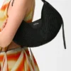 Borsa Loewe Swing media in rafia e pelle di vitello