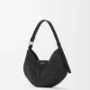 Borsa Loewe Swing media in rafia e pelle di vitello