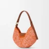 Borsa Loewe Swing media in rafia e pelle di vitello