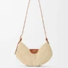 Borsa Loewe Swing media in rafia e pelle di vitello