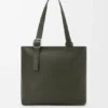 Borsa Loop Zipped Tote in morbida pelle di vitello martellata
