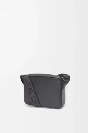 Borsa messenger Military XS in morbida pelle di vitello liscia e jacquard