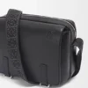 Borsa messenger Military XS in morbida pelle di vitello liscia e jacquard