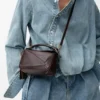 Borsa Mini Featherlight Puzzle in pelle di agnello nappa