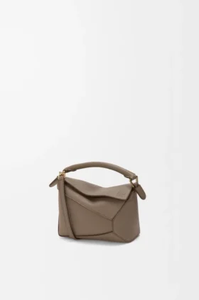 Borsa Mini Puzzle Edge in morbida pelle di vitello martellata