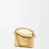 Borsa Mini Puzzle Edge in pelle di agnello laminata
