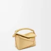 Borsa Mini Puzzle Edge in pelle di agnello laminata