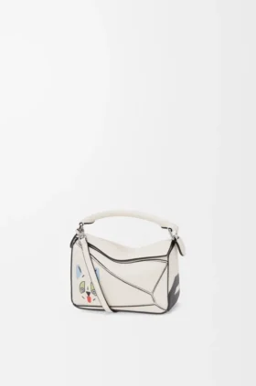 Borsa Mini Puzzle “Futurist Cat” in pelle di vitello classica