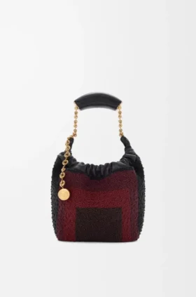 Borsa mini Squeeze in pelle con perline
