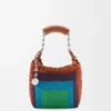 Borsa mini Squeeze in pelle con perline