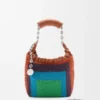 Borsa mini Squeeze in pelle con perline
