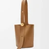 Borsa Pebble Bucket media in pelle di vitello liscia