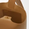 Borsa Pebble Bucket media in pelle di vitello liscia