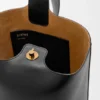 Borsa Pebble Bucket media in pelle di vitello liscia