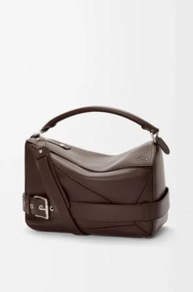 Borsa Puzzle Biker grande in pelle di vitello lucida