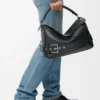 Borsa Puzzle Biker grande in pelle di vitello lucida