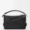 Borsa Puzzle Biker grande in pelle di vitello lucida