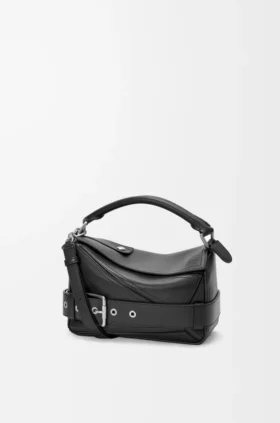 Borsa Puzzle Biker piccola in pelle di vitello lucida