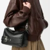 Borsa Puzzle Biker piccola in pelle di vitello lucida