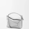 Borsa Puzzle Edge piccola in pelle di agnello laminata