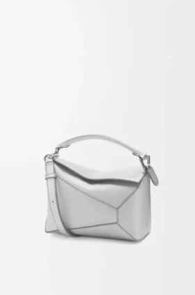 Borsa Puzzle Edge piccola in pelle di agnello laminata