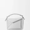 Borsa Puzzle Edge piccola in pelle di agnello laminata