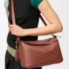 Borsa Puzzle Featherlight media in pelle di agnello nappa