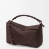 Borsa Puzzle grande in nabuk martellato