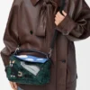 Borsa Puzzle piccola “Futurist Cat” in maglia ricamata e pelle di vitello classica