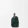 Borsa Puzzle piccola “Futurist Cat” in maglia ricamata e pelle di vitello classica