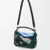 Borsa Puzzle piccola “Futurist Cat” in maglia ricamata e pelle di vitello classica